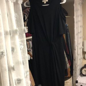 Black cold shoulder dress